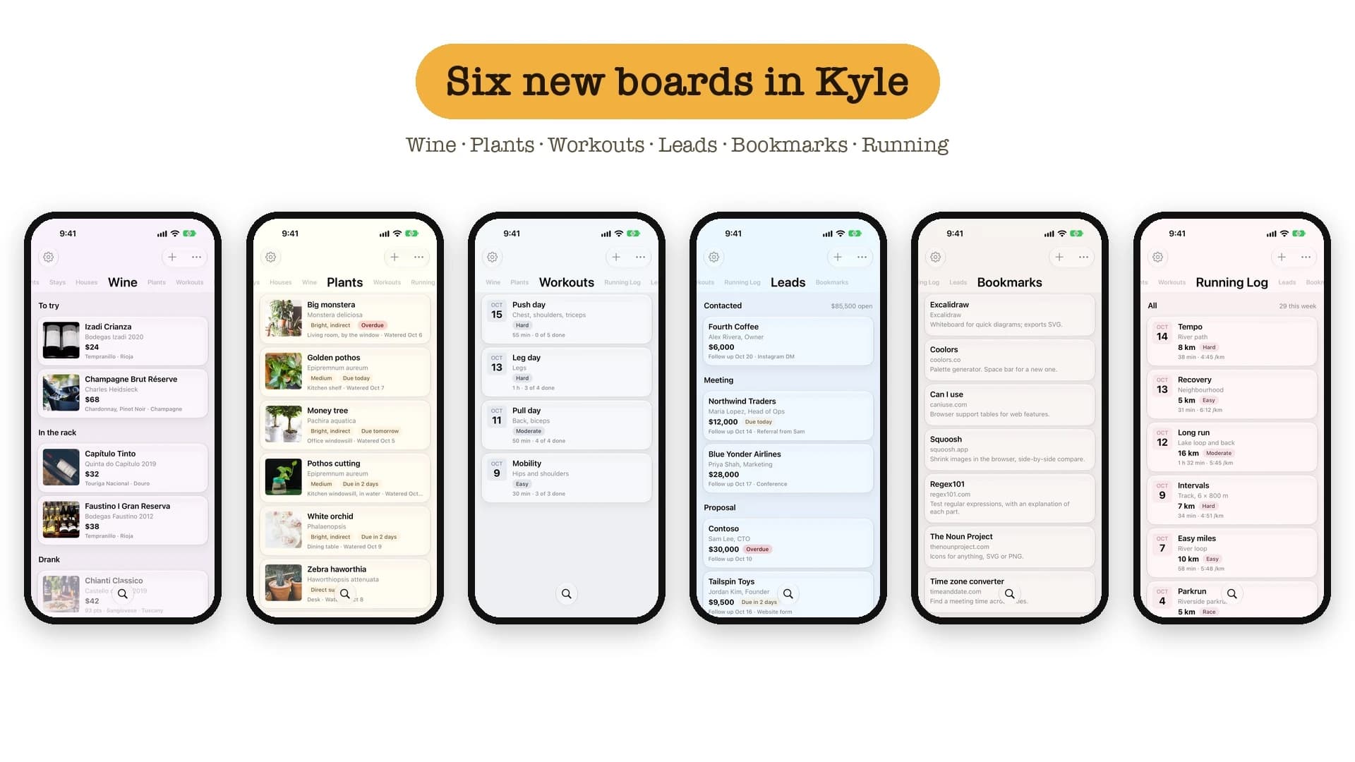 Kyle 2.3: Six new boards
